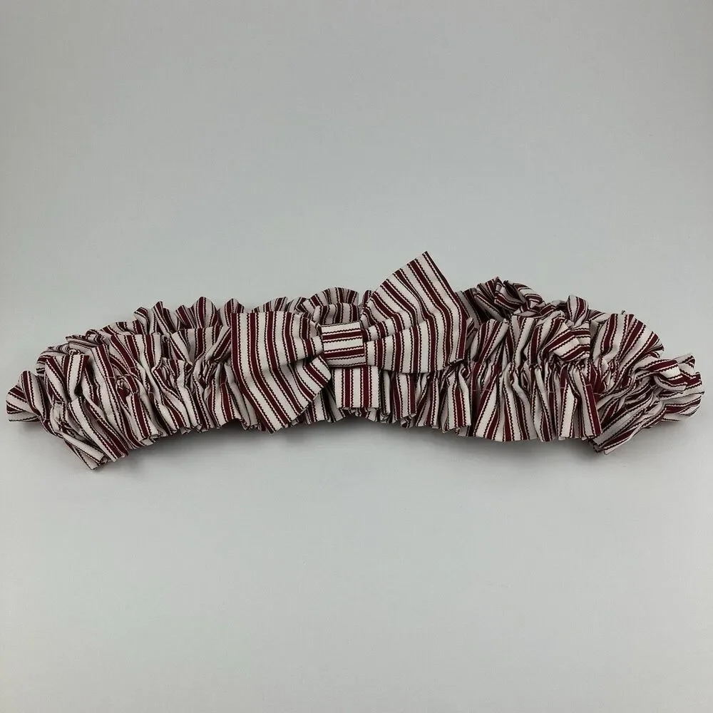 Longaberger Large Circular Red Ticking Basket Garter Liner | 10